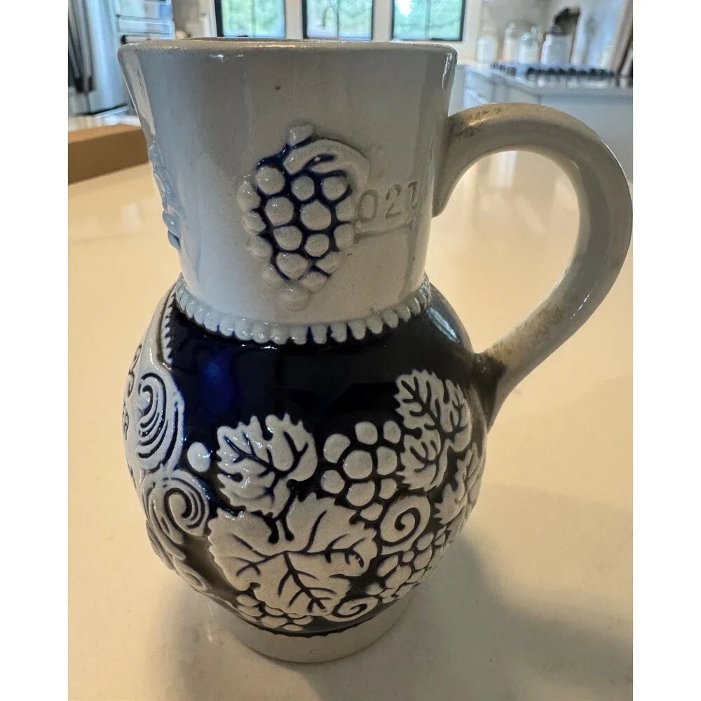 Vintage Marzi & Remy German salt-glazed stoneware Wine Pitcher
